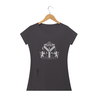 Nome do produto Camiseta fem baby long envelhecida Brasão de Löwenttur Branco