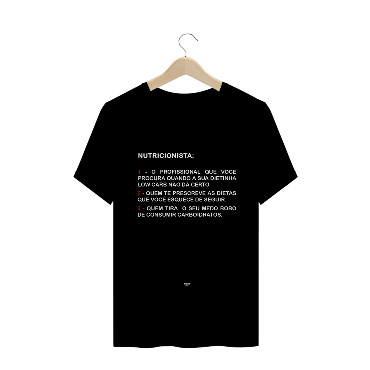 Nome do produto: Camiseta NUTRICIONISTA - BLACK