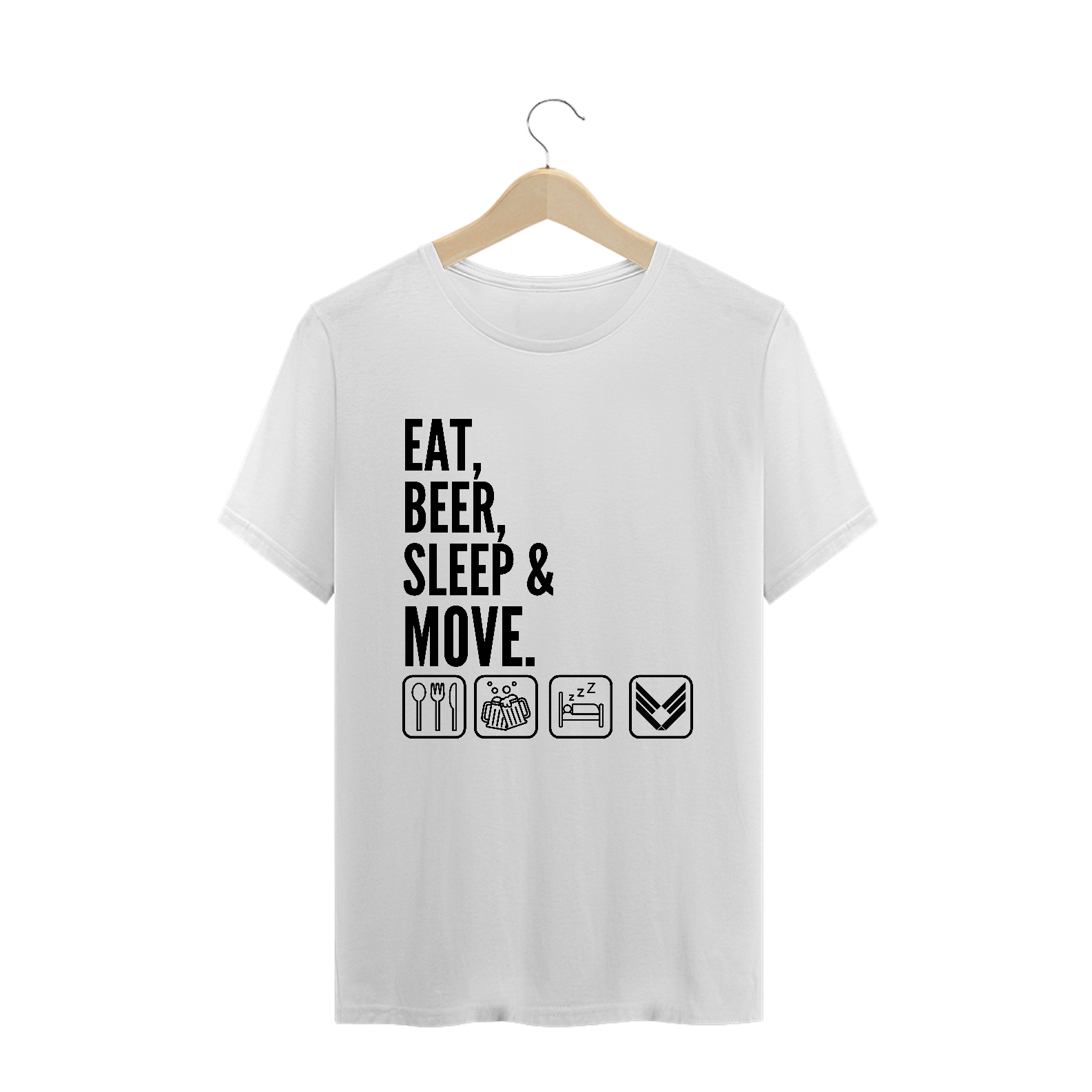 Camiseta Premium Eat,drink & Move Branca