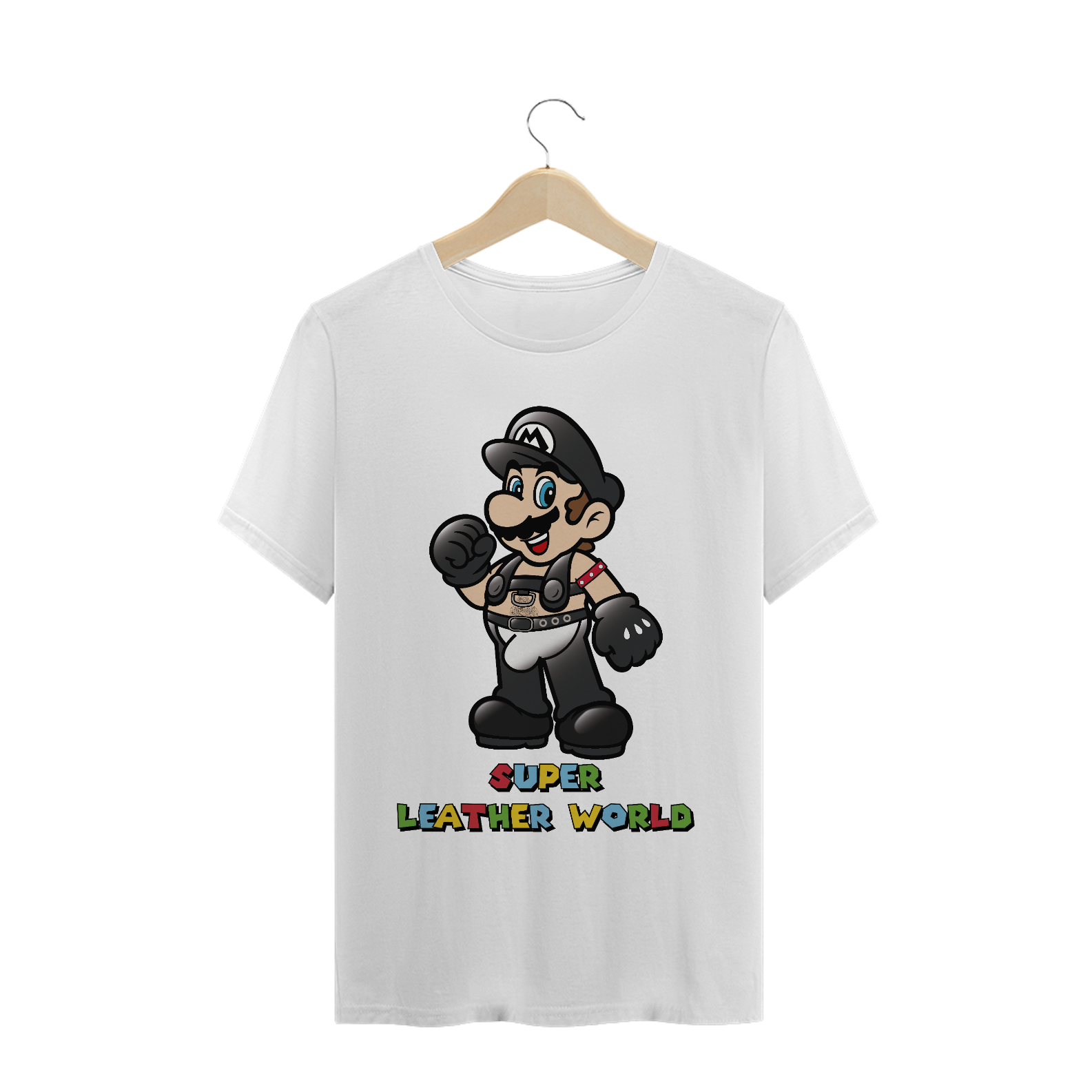 T-Shirt Super Mario Leather World (Branca)