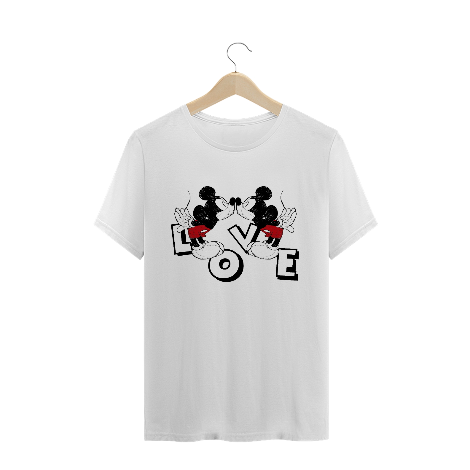 T-Shirt Mickey & Mickey Namorados LOVE (Branca)