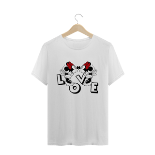 T-Shirt Minnie & Minnie Namorados LOVE (Branca)