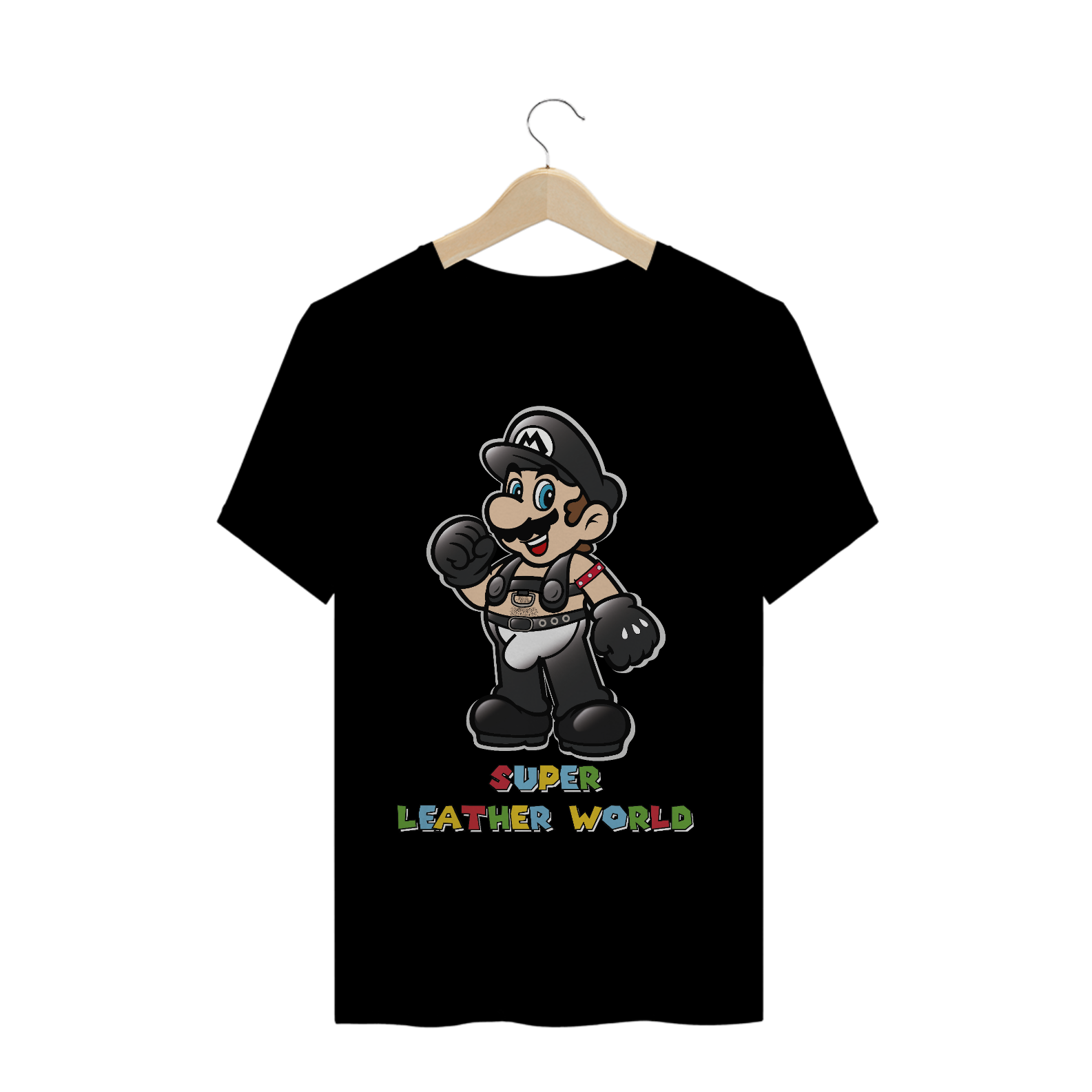 T-Shirt Super Mario Leather World (Preta)