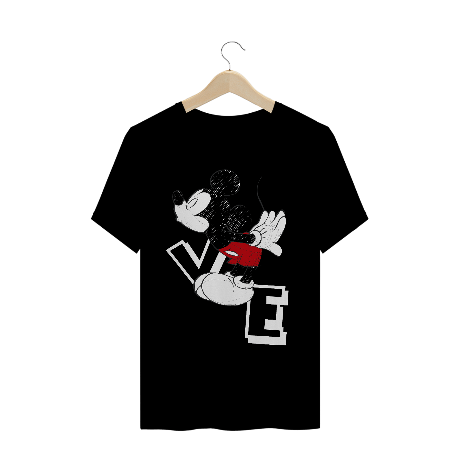 T-Shirt Mickey Namorados VE (Preta)