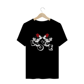 T-Shirt Minnie & Minnie Namorados LOVE (Preta)