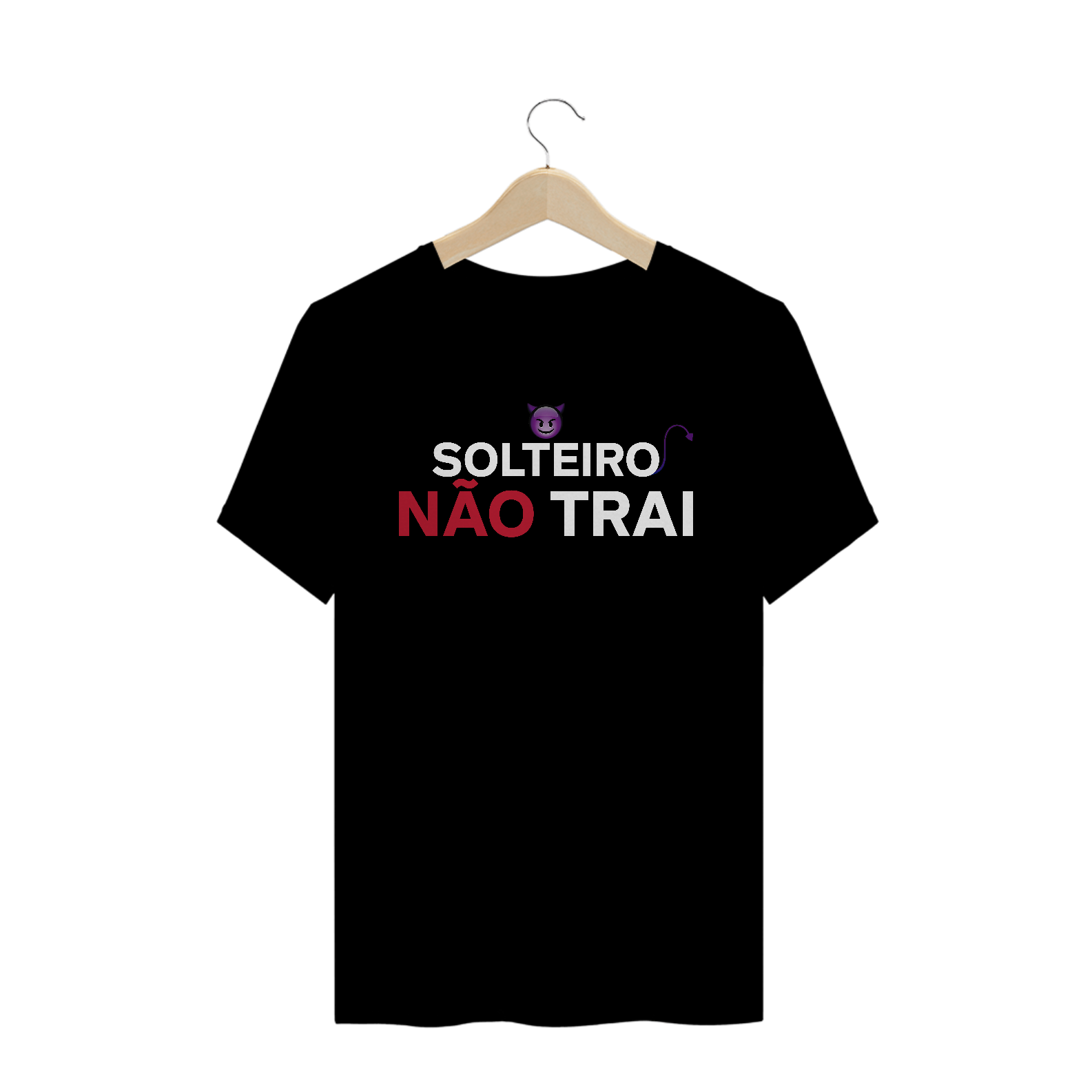 T-Shirt Solteiro Não Trai (Preta)