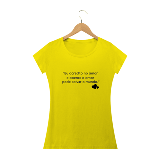 Nome do produto Camiseta Baby Long | Acredito no Amor | AstroVeg