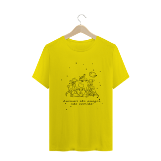 Nome do produto Camiseta Unissex | Câncer | Animais são amigos, não comida! | P&B
