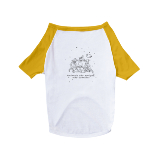 Nome do produto Camiseta para Pet | Câncer | Animais são amigos, não comida! | P&B 