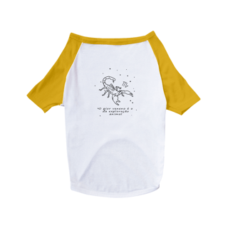 Nome do produto Camiseta para Pet | Escorpião | O pior veneno é o da exploração animal | P&B 