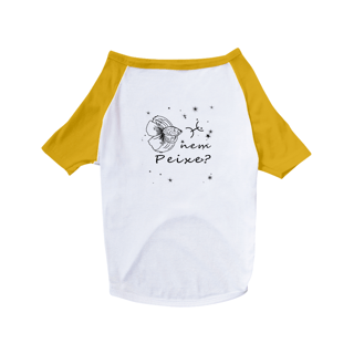 Nome do produto Camiseta para Pet | Peixes | Nem Peixe? | P&B