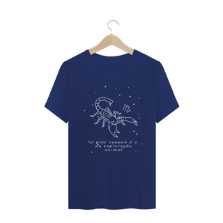 Nome do produto Camiseta Unissex | Escorpião | O pior veneno é o da exploração animal | P&B 