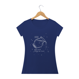 Nome do produto Camiseta Baby Long | Aquário | Seja livre, Deixe ser livre | P&B 