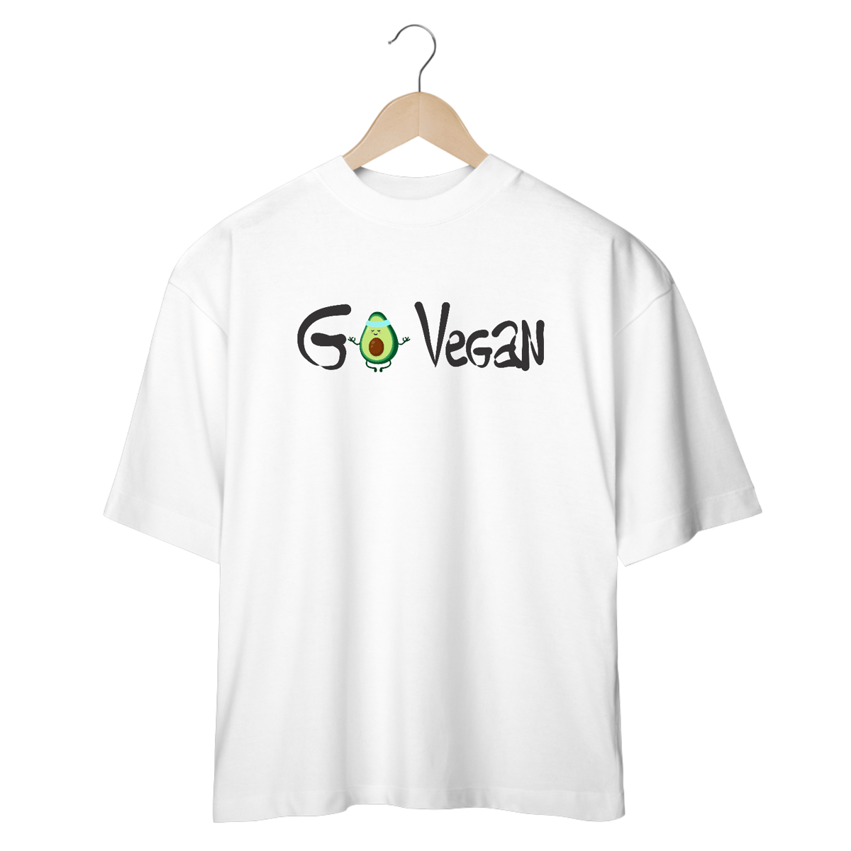 Nome do produto: Camiseta Oversized  | GO VEGAN | Abacate