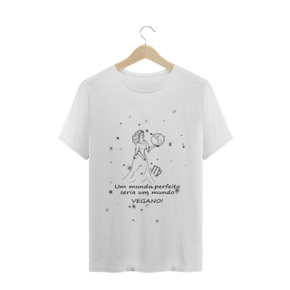 Nome do produto Camiseta Unissex | Virgem | Um mundo perfeito seria um mundo VEGANO! | P&B