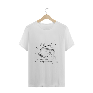 Nome do produto Camiseta Unissex | Aquário | Seja livre, Deixe ser livre | P&B 