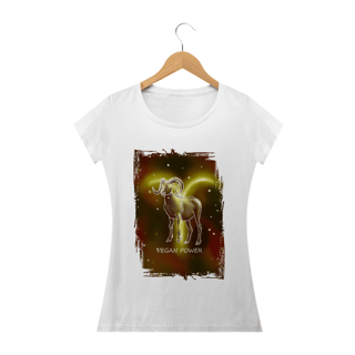 Nome do produto Camiseta Baby Long | Áries | Vegan Power | Color