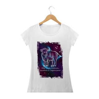 Nome do produto Camiseta Baby Long | Touro | Não faça rodeios, escolha o veganismo | Color