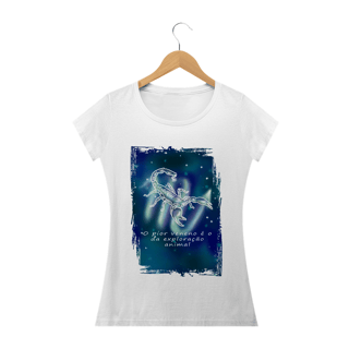 Nome do produto Camiseta Baby Long | Escorpião | O pior veneno é o da exploração animal | Color