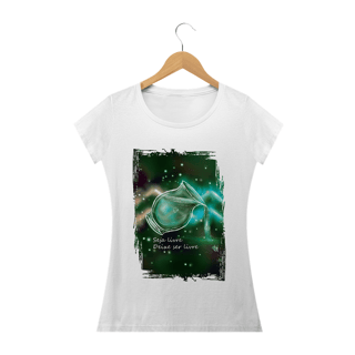 Nome do produto Camiseta Baby Long | Aquário | Seja livre, Deixe ser livre | Color