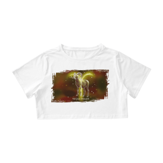 Nome do produto Camiseta Cropped | Áries | Vegan Power | Color