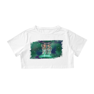 Nome do produto Camiseta Cropped | Gêmeos | Meus dois lados gritam: GO VEGAN! | Color