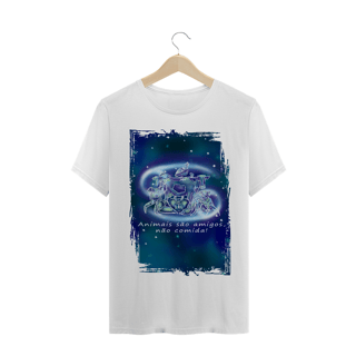 Nome do produto Camiseta Unissex | Câncer | Animais são amigos, não comida! | Color