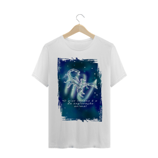 Nome do produto Camiseta Unissex | Escorpião | O pior veneno é o da exploração animal | Color