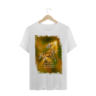 Nome do produto Camiseta Unissex | Sagitário | Quem ama não aprisiona #govegan | Color