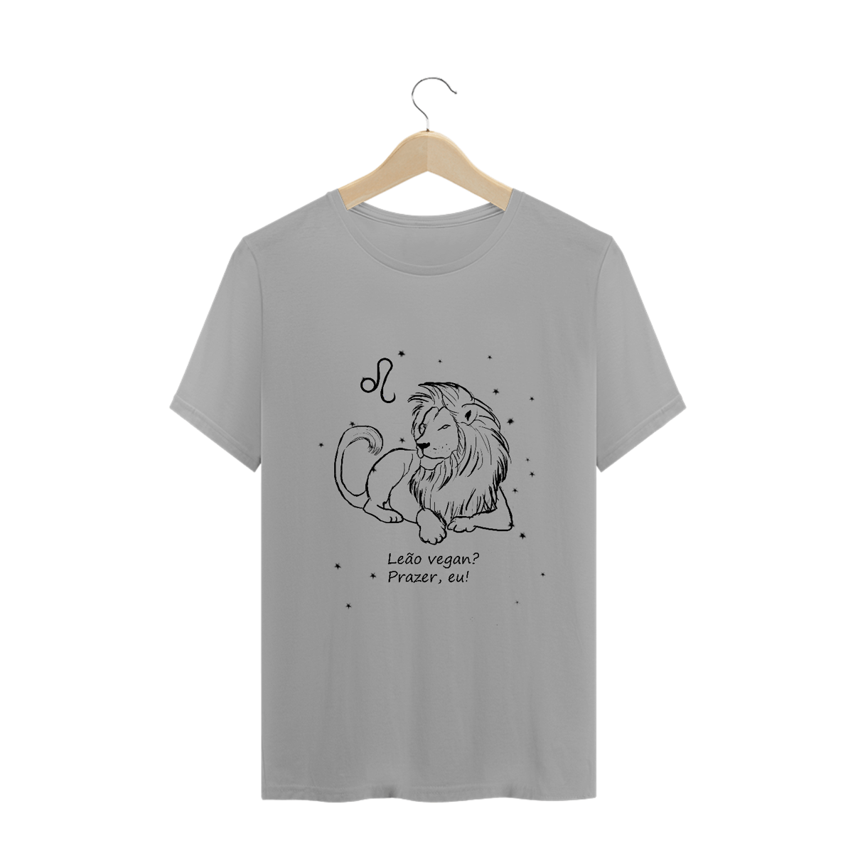 Nome do produto: Camiseta Unissex | Leão | Leão vegan? Prazer, eu! | P&B