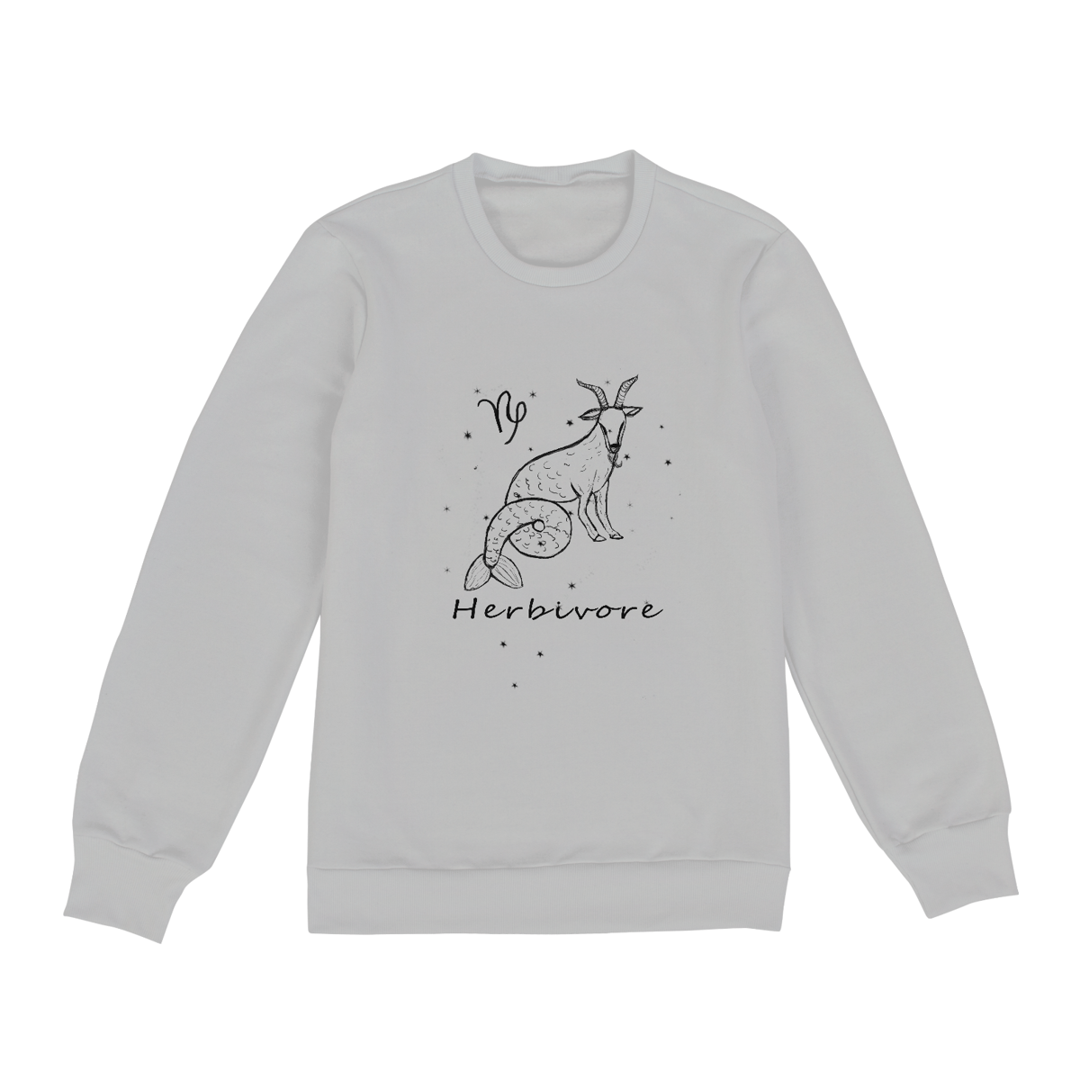 Nome do produto: Blusão Moletom Unissex | Capricórnio | Herbivore | P&B 