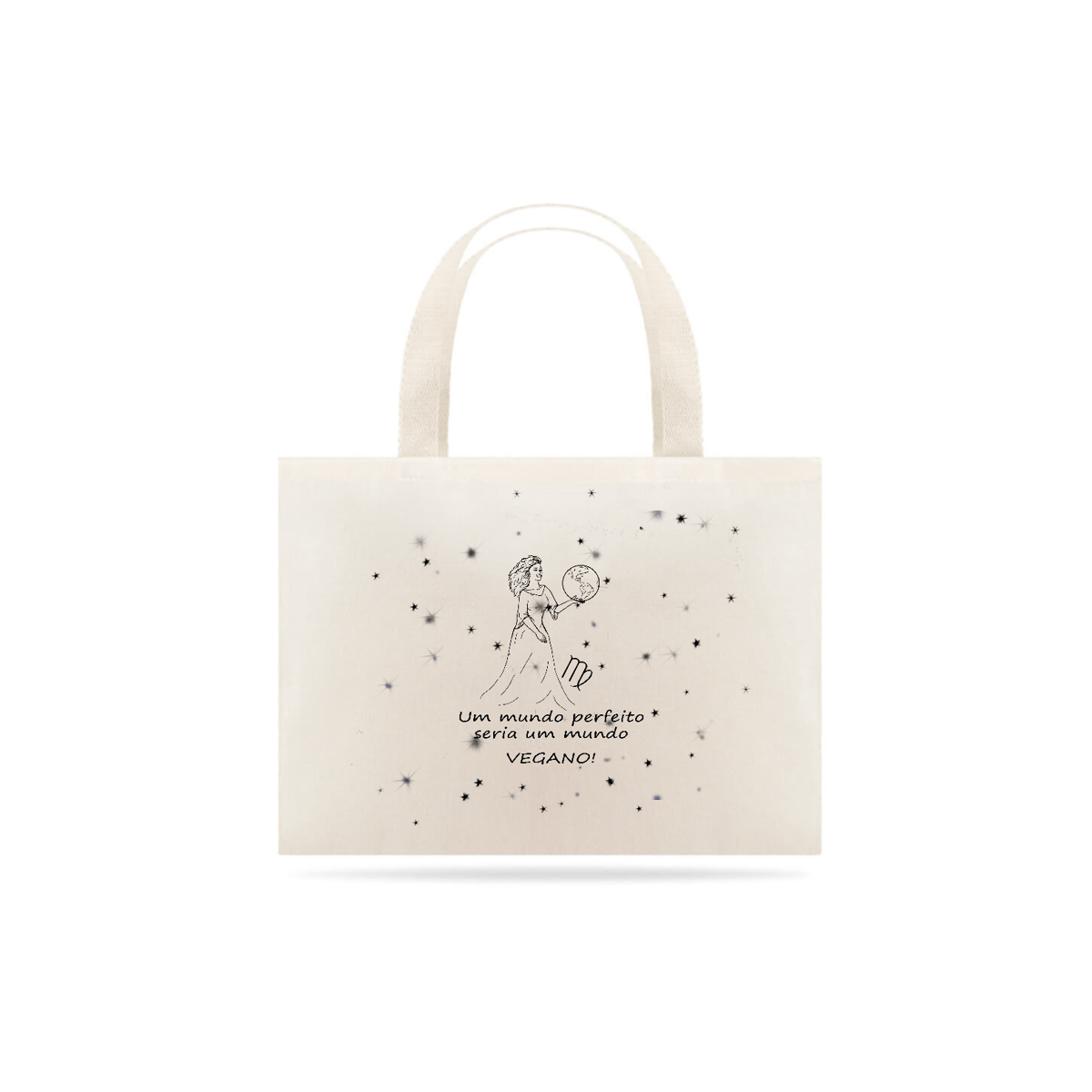 Nome do produto: Eco Bag | Virgem | Um mundo perfeito seria um mundo VEGANO! | P&B