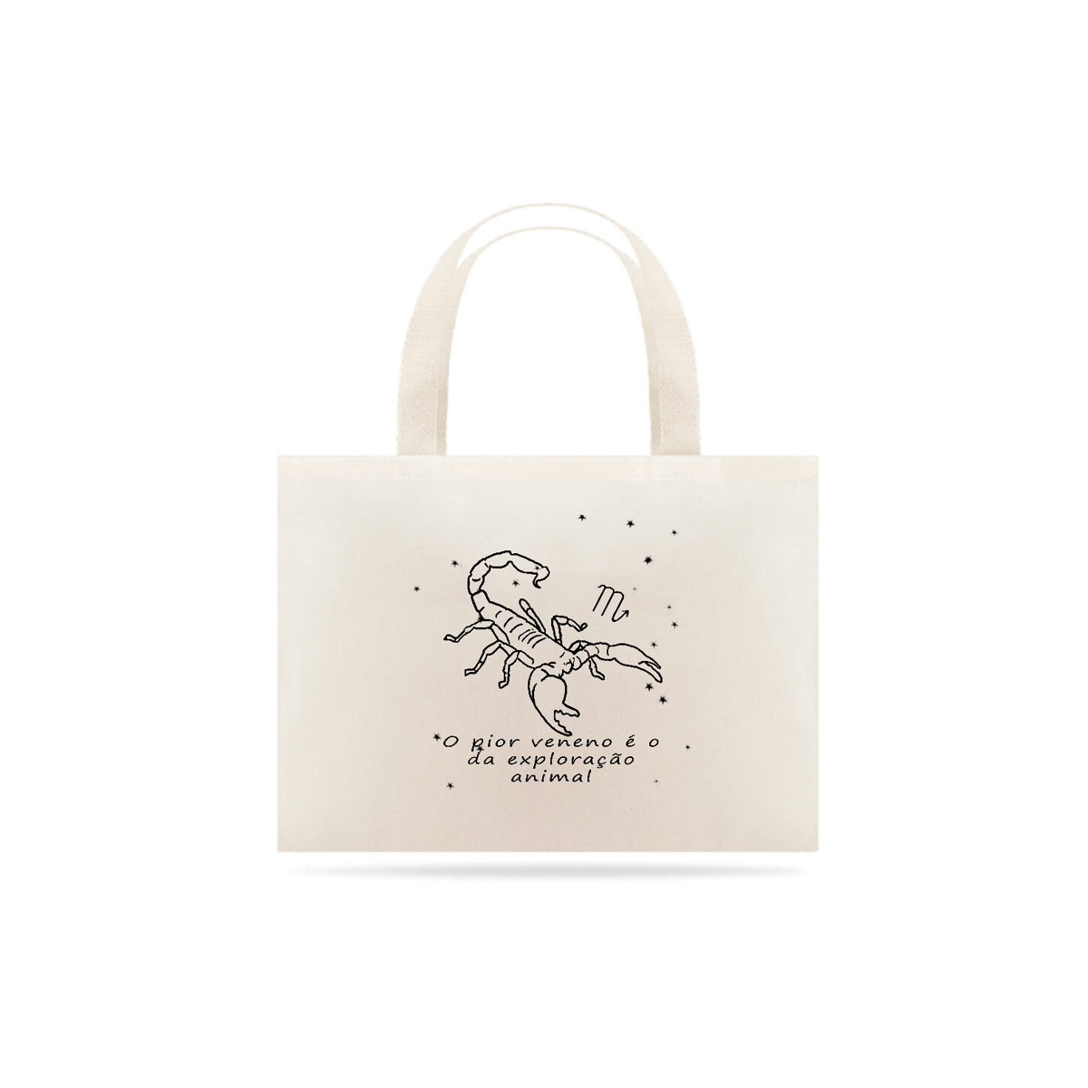 Nome do produto: Eco Bag | Escorpião | O pior veneno é o da exploração animal | P&B