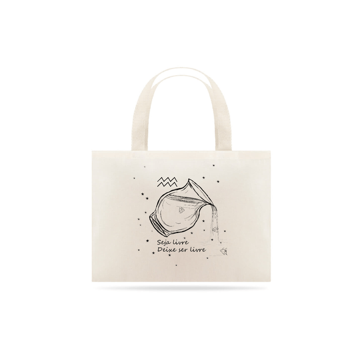 Nome do produto: Eco Bag | Aquário | Seja livre, Deixe ser livre | P&B