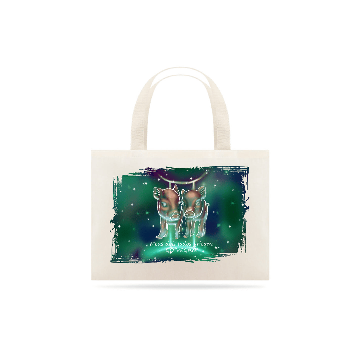 Nome do produto: Eco Bag | Gêmeos | Meus dois lados gritam: GO VEGAN! | Color
