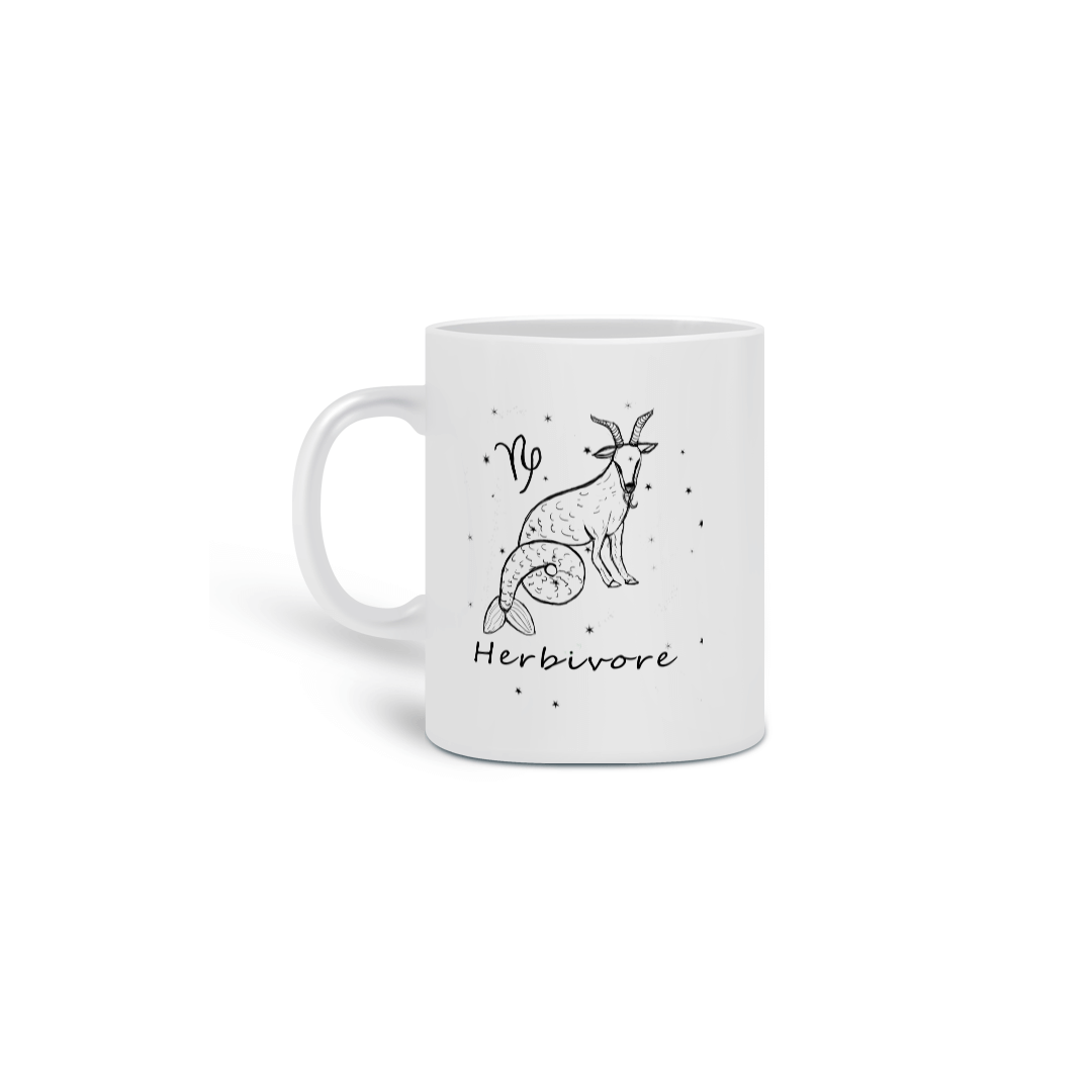Nome do produto: Caneca | Capricórnio | Herbivore | P&B