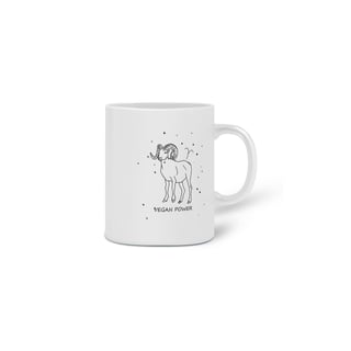Nome do produto Caneca | Áries | Vegan Power | P&B