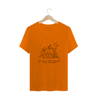Nome do produto Camiseta Unissex | Câncer | Animais são amigos, não comida! | P&B