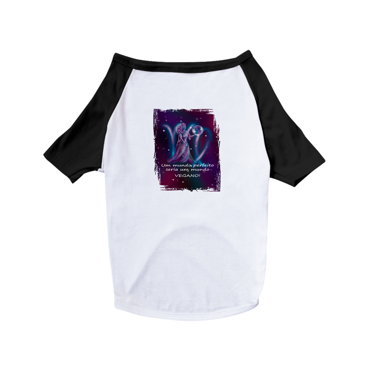 Nome do produto: Camiseta para Pet | Virgem | Um mundo perfeito seria um mundo VEGANO! | Color