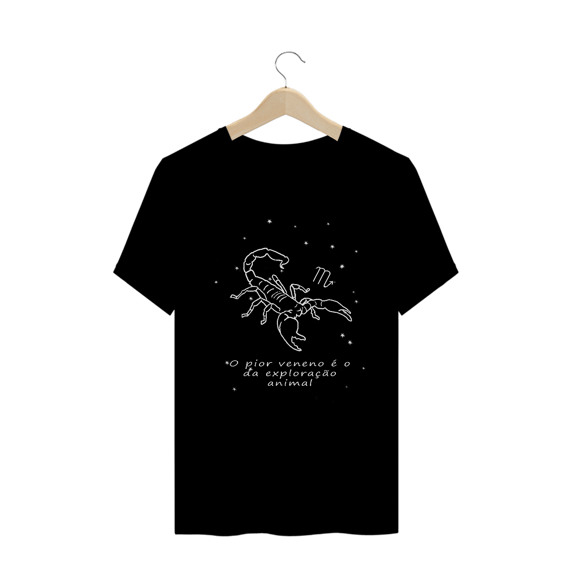 Camiseta Unissex | Escorpião | O pior veneno é o da exploração animal | P&B 