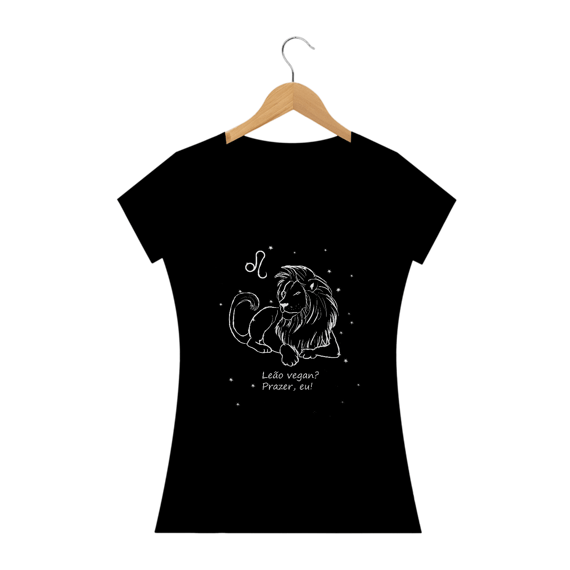 Camiseta Baby Long | Leão | Leão vegan? Prazer, eu! | P&B 