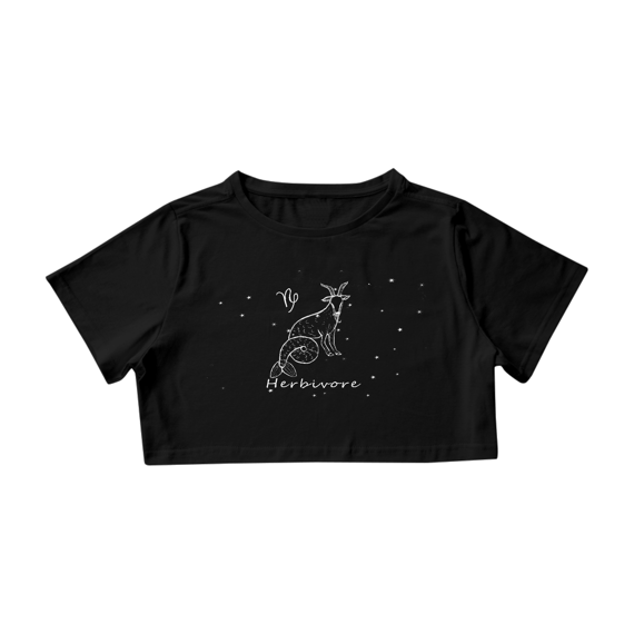 Camiseta Cropped | Capricórnio | Herbivore | P&B