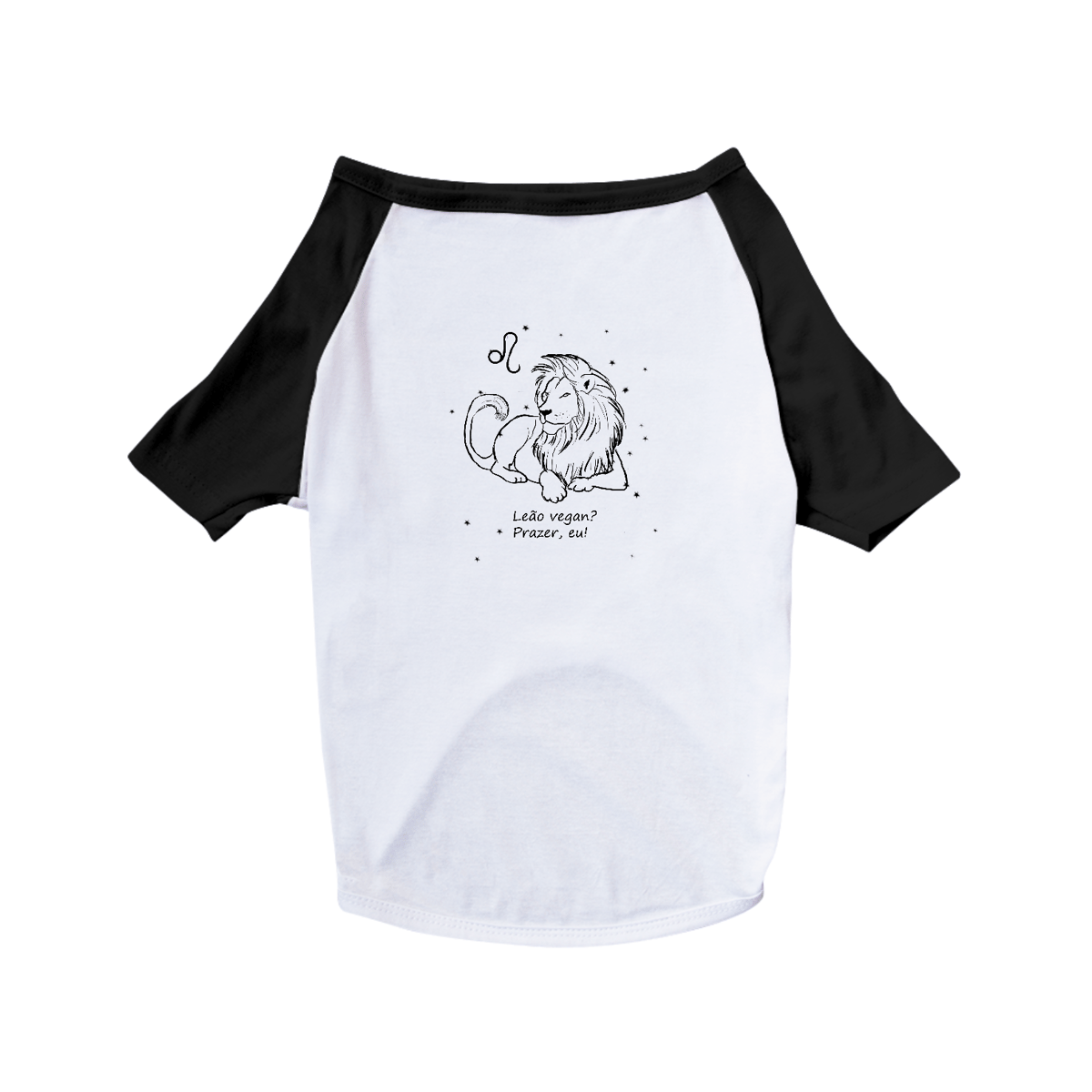 Nome do produto: Camiseta para Pet | Leão | Leão vegan? Prazer, eu! | P&B 