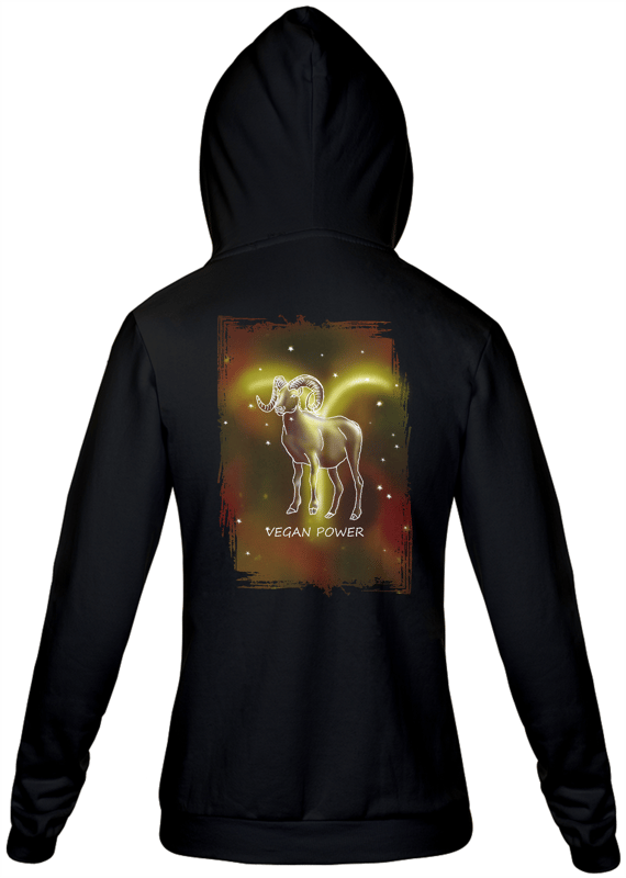 Moletom Com Zíper Unissex | Áries | Vegan Power | Color