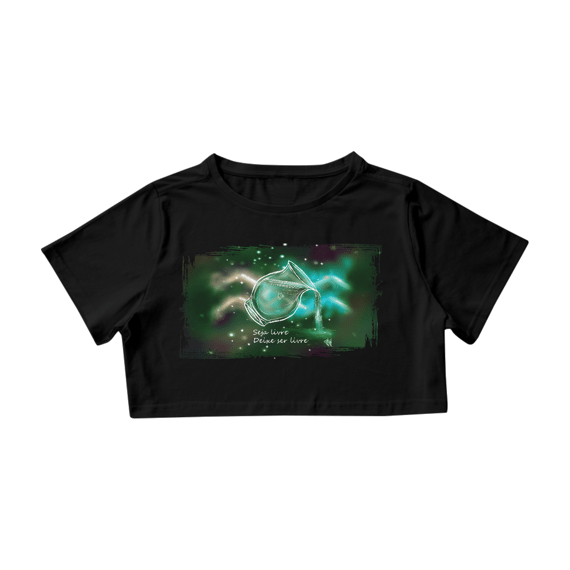 Camiseta Cropped | Aquário | Seja livre, Deixe ser livre | Color
