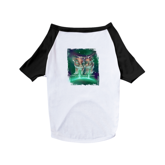 Camiseta para Pet | Gêmeos | Meus dois lados gritam: GO VEGAN! | Color
