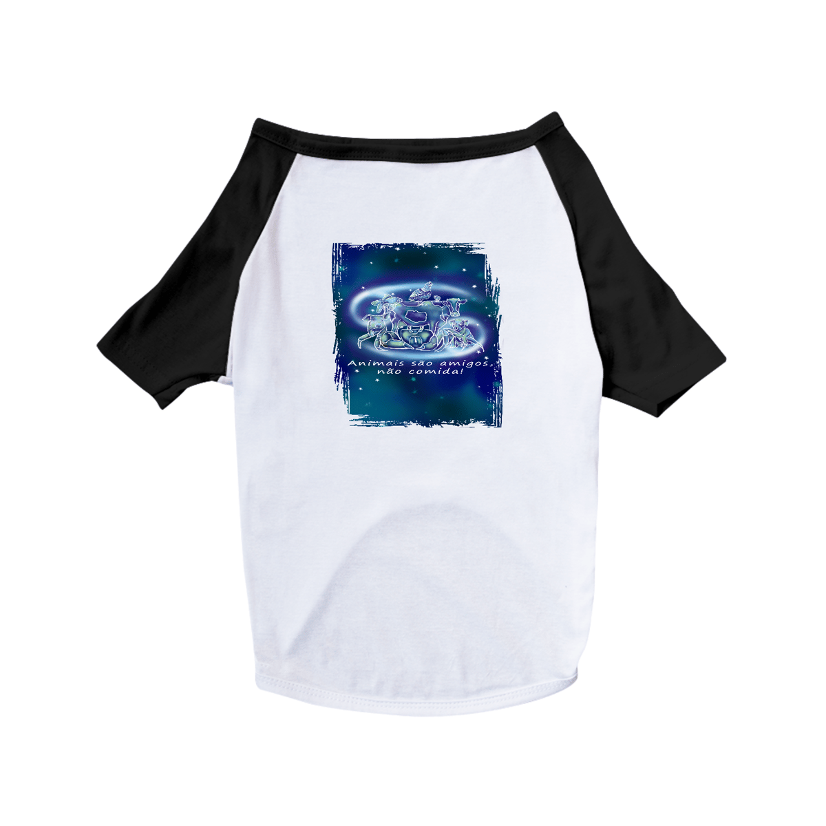 Nome do produto: Camiseta para Pet | Câncer | Animais são amigos, não comida! | Color
