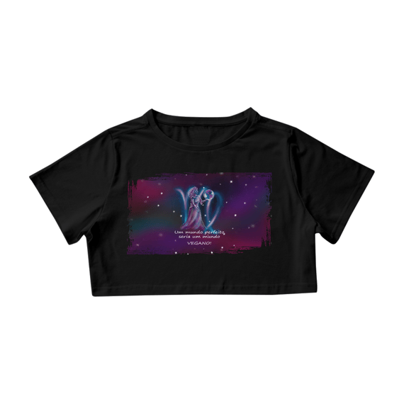 Camiseta Cropped | Virgem | Um mundo perfeito seria um mundo VEGANO! | Color