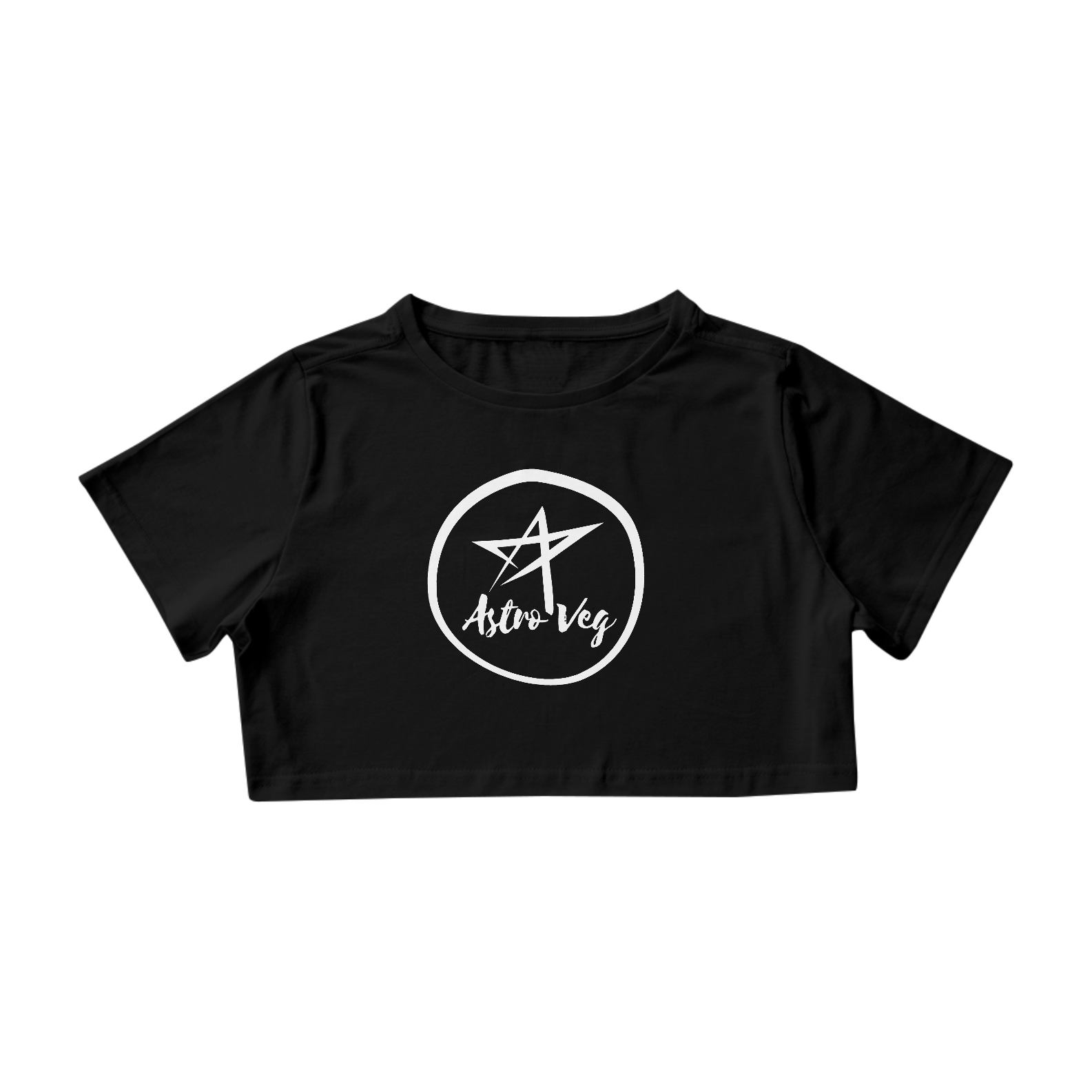 Camiseta Cropped | Logo P&B | AstroVeg