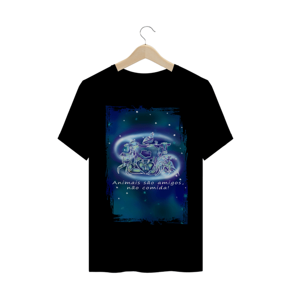 Camiseta Unissex | Câncer | Animais são amigos, não comida! | Color